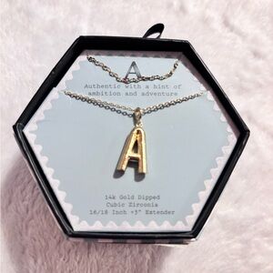 14k Gold-Dipped 'A' Initial Necklace - Gold